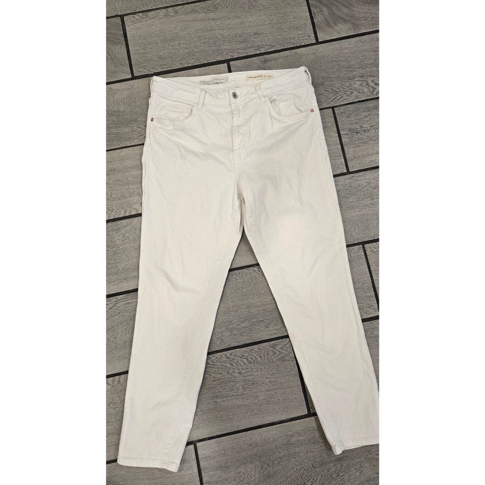 Pilcro and the Letterpress Anthropologie White High Rise Skinny Jeans 32